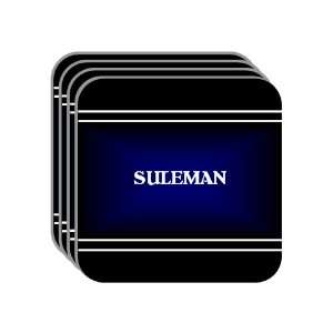 Personal Name Gift   SULEMAN Set of 4 Mini Mousepad Coasters (black 