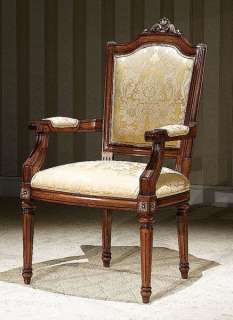 Pair of 2 Warm Brown/Ivory Rococo Arm Chairs  
