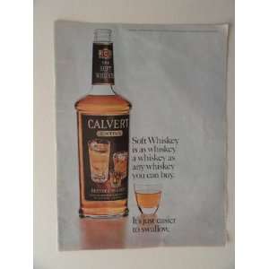 Calvert Extra Whiskey. 1964 full page print advertisement.(bottle with 