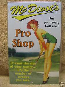 Pro Shop Tin Metal Sign FUNNY Putter Strokes Golf  