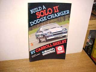 1983 Build a Solo II Dodge Charger by Carroll Shelby/brochure  