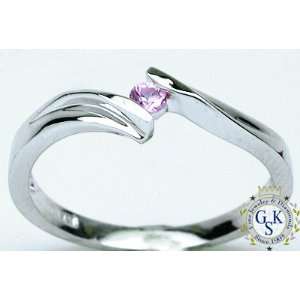 Gorgeous & Hot Pink Sapphire 14K White Gold Ring New