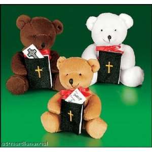  Plush Religious Bear with Bible and Gift Tag 4 Inches High 