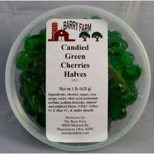 Candied Green Cherry Halves, 1 lb.  Grocery & Gourmet Food