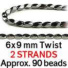 magnetic beads jewelry aaa magnetite 6x9mm twist  