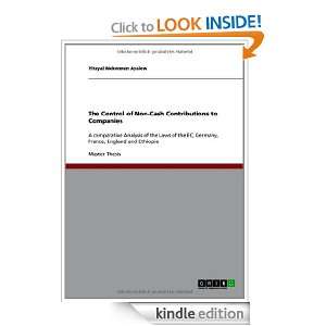 The Control of Non Cash Contributions to Companies Yitayal Mekonnen 