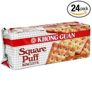 Khong Guan Square Puff Biscuits, 7.05 Ounce Pack (Pack of 24)  