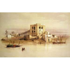   Aqueduct of the Nile, from the Island of Rhoda, Cairo