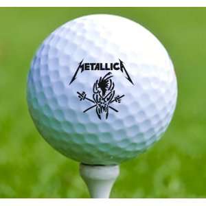  3 x Rock n Roll Golf Balls Metallica Musical Instruments