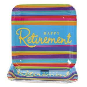  Happy Retirement Square Dinner Plates   Tableware & Party 