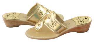 Jack Rogers Navajo Metallic Hamptons Mid Wedge Gold Sandals