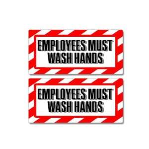   Wash Hands Sign   Alert Warning   Set of 2   Window Business Stickers