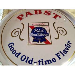   Tray Sign   1950s Pabst Blue Ribbon Good Old Time Flavor Metal  