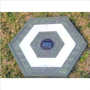  Solar Power Hexagonal Stepping Stone in Green Garden (Set 