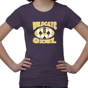   State Wildcats Youth Argyle Girl T Shirt   Purple