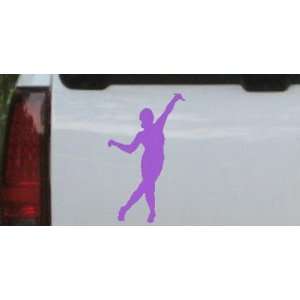 Dancer Silhouettes Car Window Wall Laptop Decal Sticker    Purple 22in 
