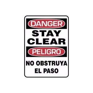   STAY CLEAR (BILINGUAL) 14 x 10 Adhesive Vinyl Sign
