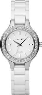   DKNY Watch White Ceramic Stainless Steel Case White Dial NY4982  