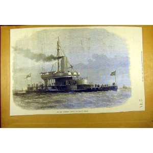  1871 Turret Ship Glatton Harbour Defence Naval Print