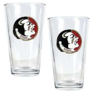  FSU Florida State University Set of 2 Beer Glasses Sports 