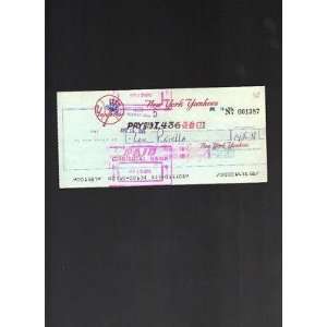  Lou Piniella signed autographed Yankees Payroll Check 