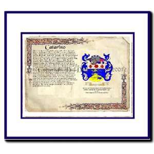 Catarino Coat of Arms/ Family History Wood Framed 