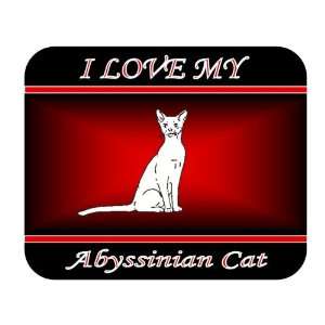  I Love My Abyssinian Cat Mouse Pad   Red Design 
