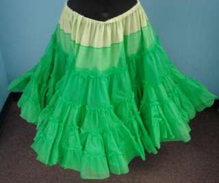 Ladies Green Organza Petticoat Square Dance Dress Plus  