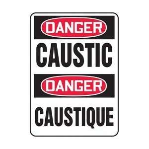  DANGER CAUSTIC Sign   14 x 10 Adhesive Vinyl