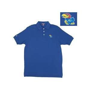   Jayhawks Blue Classic Pique Stainguard Polo Shirt