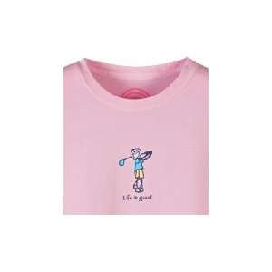 Life Is Good Womens Crusher Short Sleeve T shirts Casual Golf on Pink 