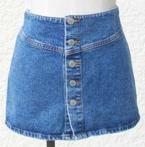 BONGO Blue Jean Denim Skort Sz 7 Mini Skirt Skorts  