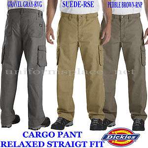 Mens Dickies Pants Relaxed Straight Fit Cargo Work pant WR541 Ripstop 
