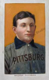 Honus Wagner Pittsburgh Pirates T206 Card Oil Painting  