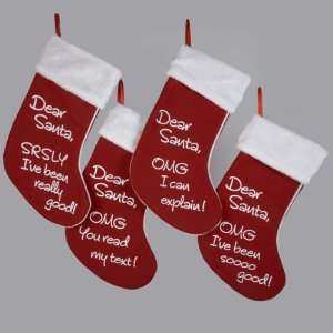  New   Club Pack of 12 Dear Santa Message Red with White 