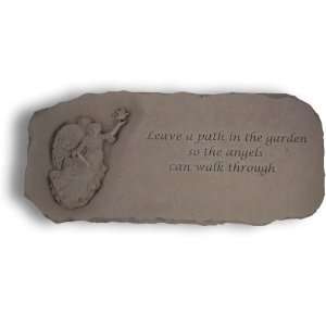   Cast Stone Small Garden Bench Angel Leave a path 37020