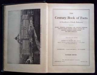 Century Book of Facts 1908 Edition Ephemera Included  