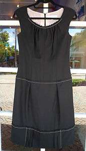 Carolina Herrera Black Shift Dress with Pink Lining Size 8  