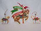 3pc CAROUSEL CHRISTMAS ORNAMENT SET. LARGER HORSE IN CENTER IS WOOD