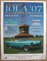 OLD CAR SHOW POSTER   IOLA, WIS.  JULY 12,13,14,15 2007  