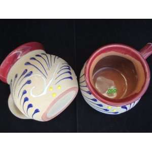 Talavera Ceramic Pottery Coffee Mug 2Pc Set (Jarritos) Mexico Art 