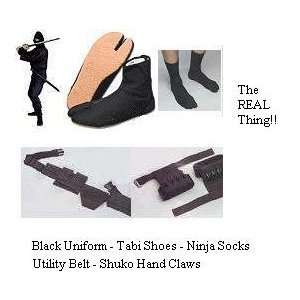  Ninja Package Large Uniform, Shoes, Socks, Utility Belt 