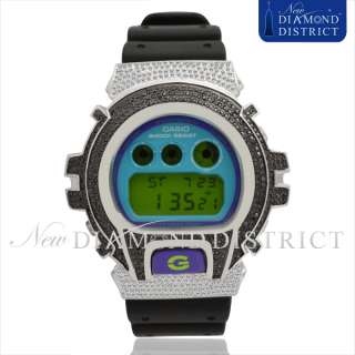 CASIO G SHOCK ICED OUT 4.00CT BLACK & WHITE DIAMOND WATCH DW6900 