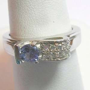  14K White Gold Ceylon Sapphire and Diamond Ring Jewelry