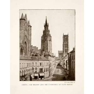   Bell Tower Spire Steeple   Original Halftone Print