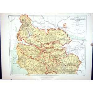   Map Scotland 1886 Stirling Dumbarton Renfrew Forth