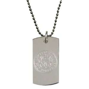   Steel Engraved Crest Dog Tag and Chain 