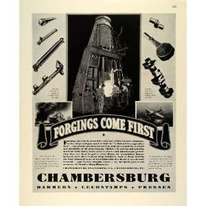 1942 Ad Chambersburg Engineering Tool Drop Forgings WWII Military War 