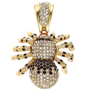  18K Yellow Gold Plated Black & White CZ Cubic Zirconia Hip 