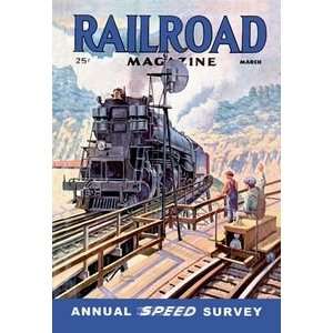 Railroad Magazine Annual Speed Survey, 1945   16x24 Giclee Fine Art 